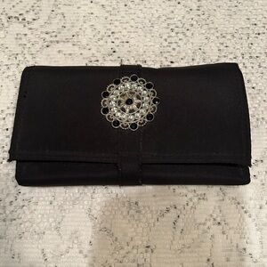 Elegant Black Clutch with Embellished Detail